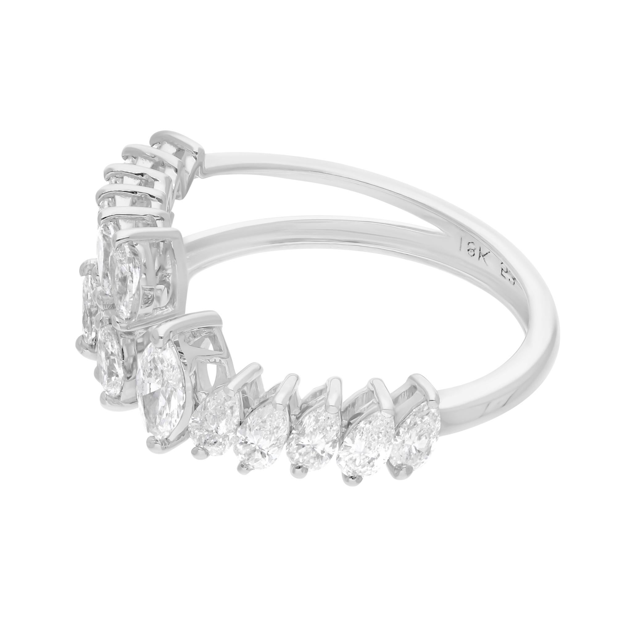 Natürlicher natürlicher 1,40 Karat SI Reinheit HI Farbe Marquise Diamantring 14 Karat Weißgold im Zustand „Neu“ im Angebot in Diera, Dubai