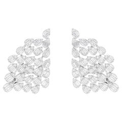 Pendientes de diamantes baguette SI/H naturales de 1,40 quilates Joyas de oro blanco de 18 quilates