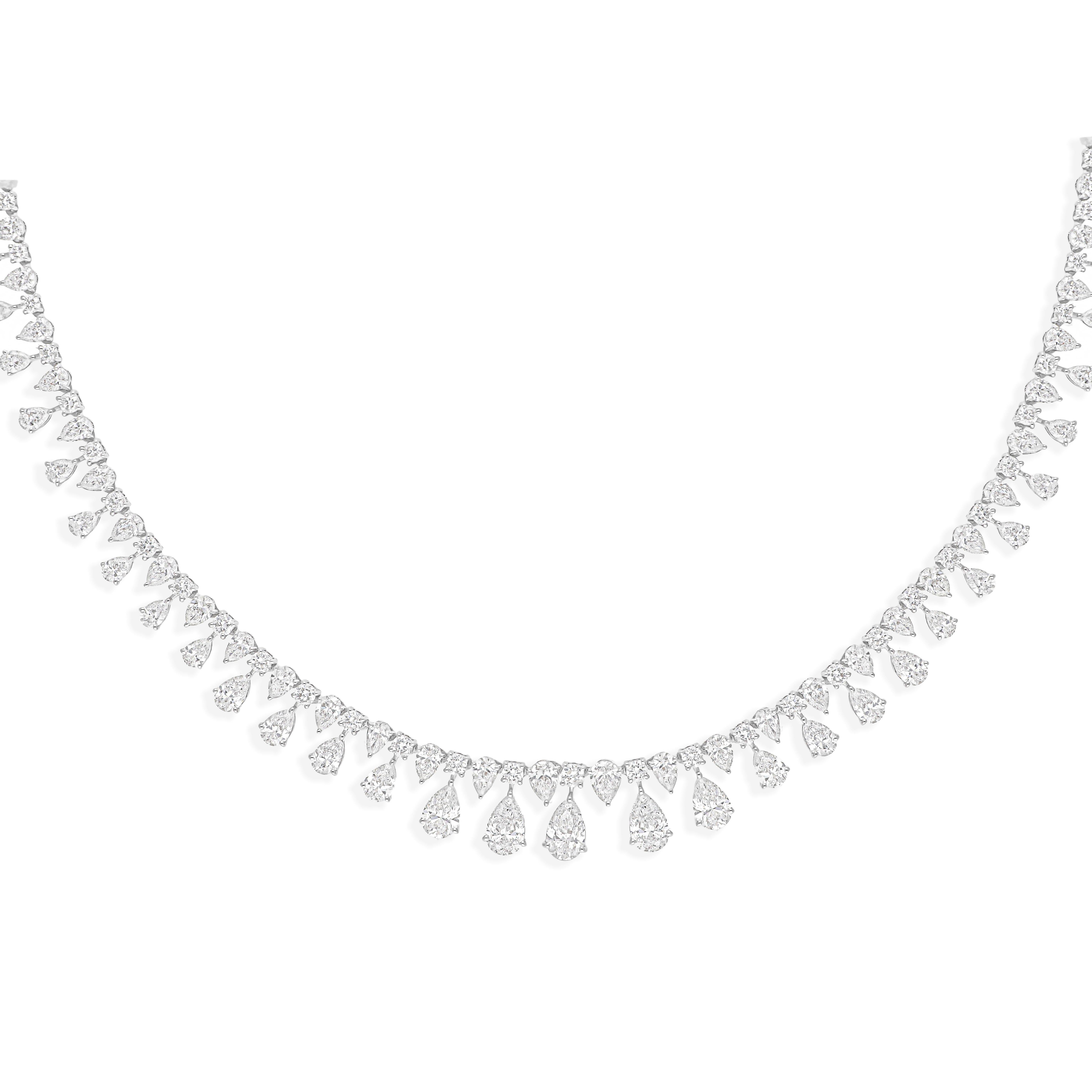 Cast from 18-karat gold, these exquisite necklace is handset with 14.02 carats of sparkling diamonds.

FOLLOW SPECTRUM JEWELS storefront to view the latest collection & exclusive pieces. Spectrum Jewels is proudly rated as a Top Seller on 1stdibs