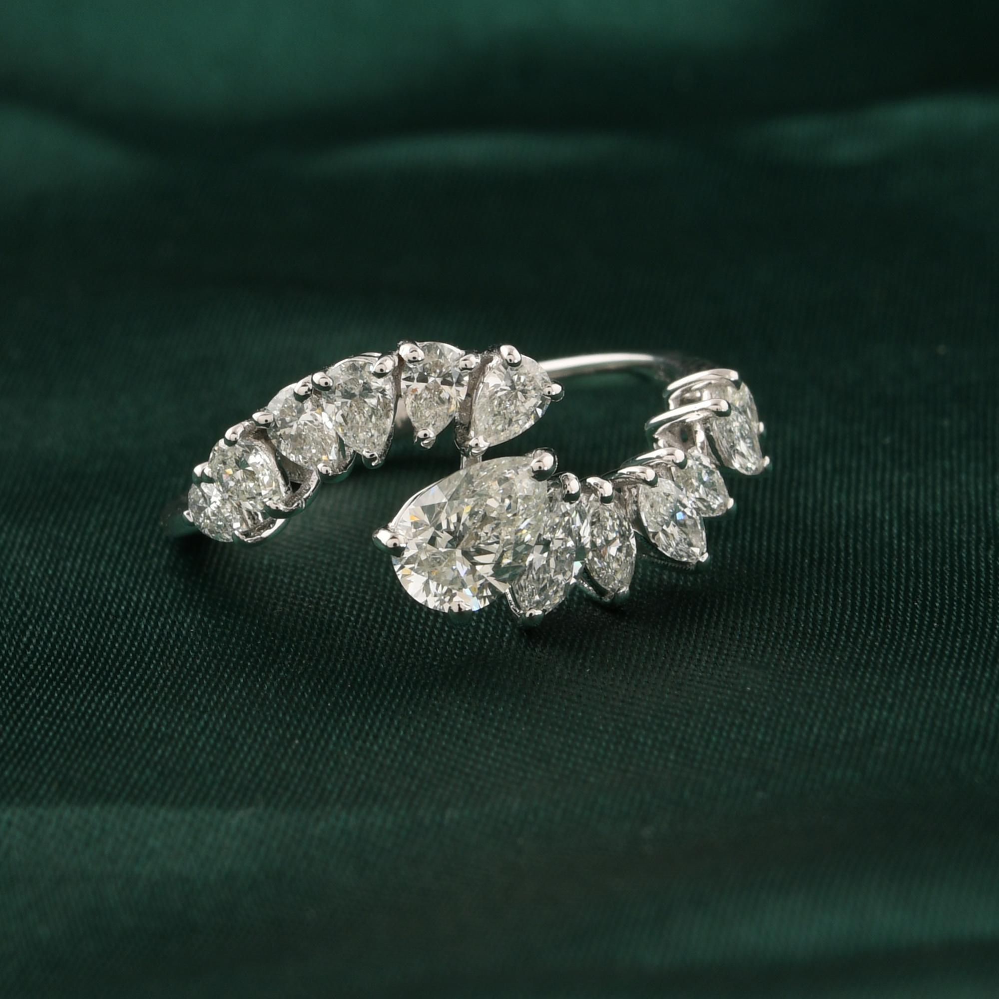 En venta: Anillo de diamantes naturales de 1,41 quilates con claridad SI y color HI Joyas de oro blanco de 18 quilates  5