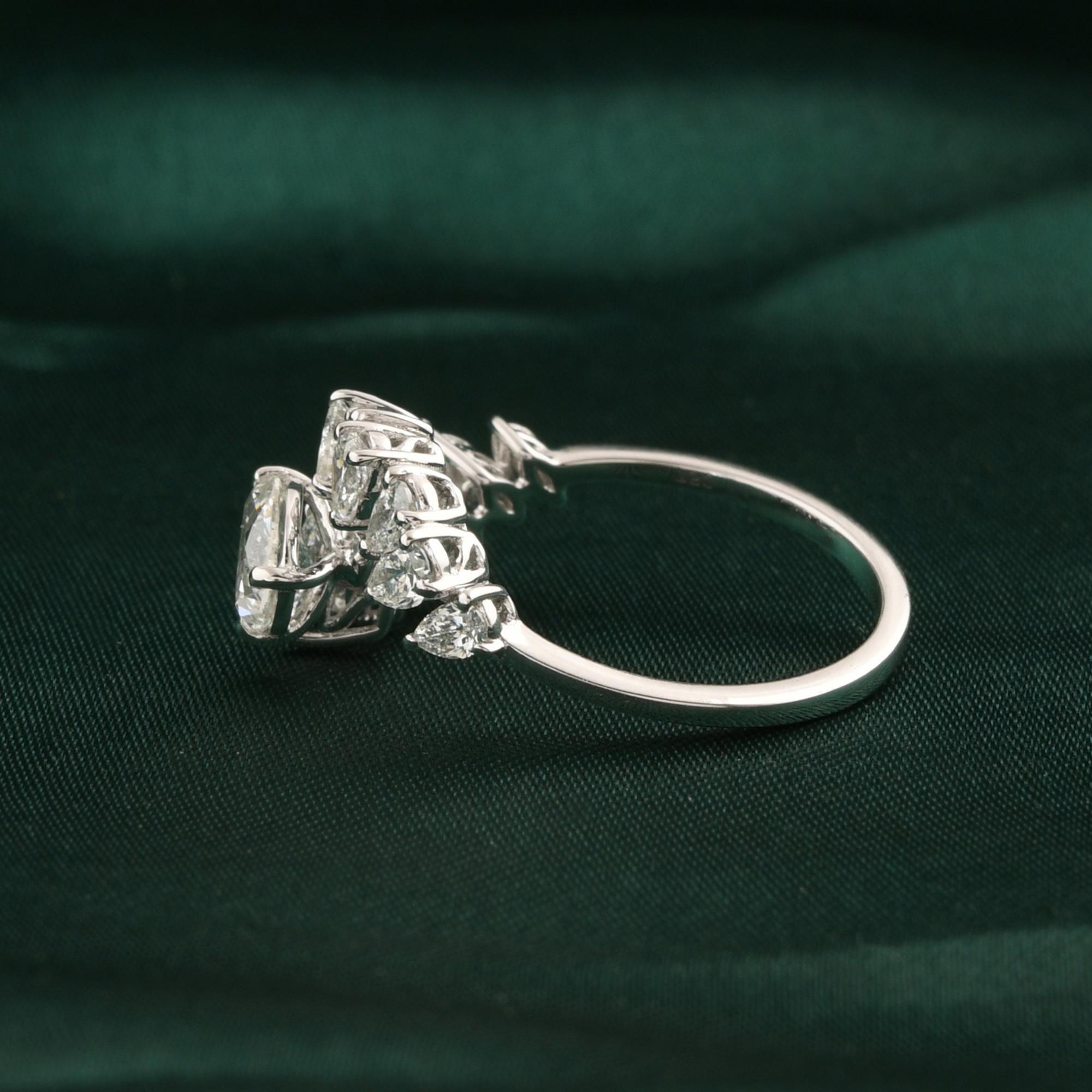 En venta: Anillo de diamantes naturales de 1,41 quilates con claridad SI y color HI Joyas de oro blanco de 18 quilates  8