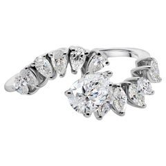 Natürlicher 1,41 Karat SI Reinheit HI Farbe Diamantring 18 Karat Weißgold Schmuck