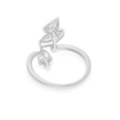 Natural 1.41 Carat SI/H Pear Marquise Diamond Ring 18 Karat White Gold Jewelry