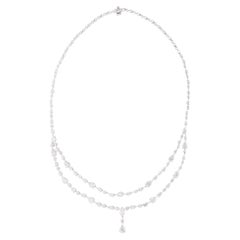 Collana multifilare di diamanti naturali da 14,13 carati SI/H in oro bianco 14 carati