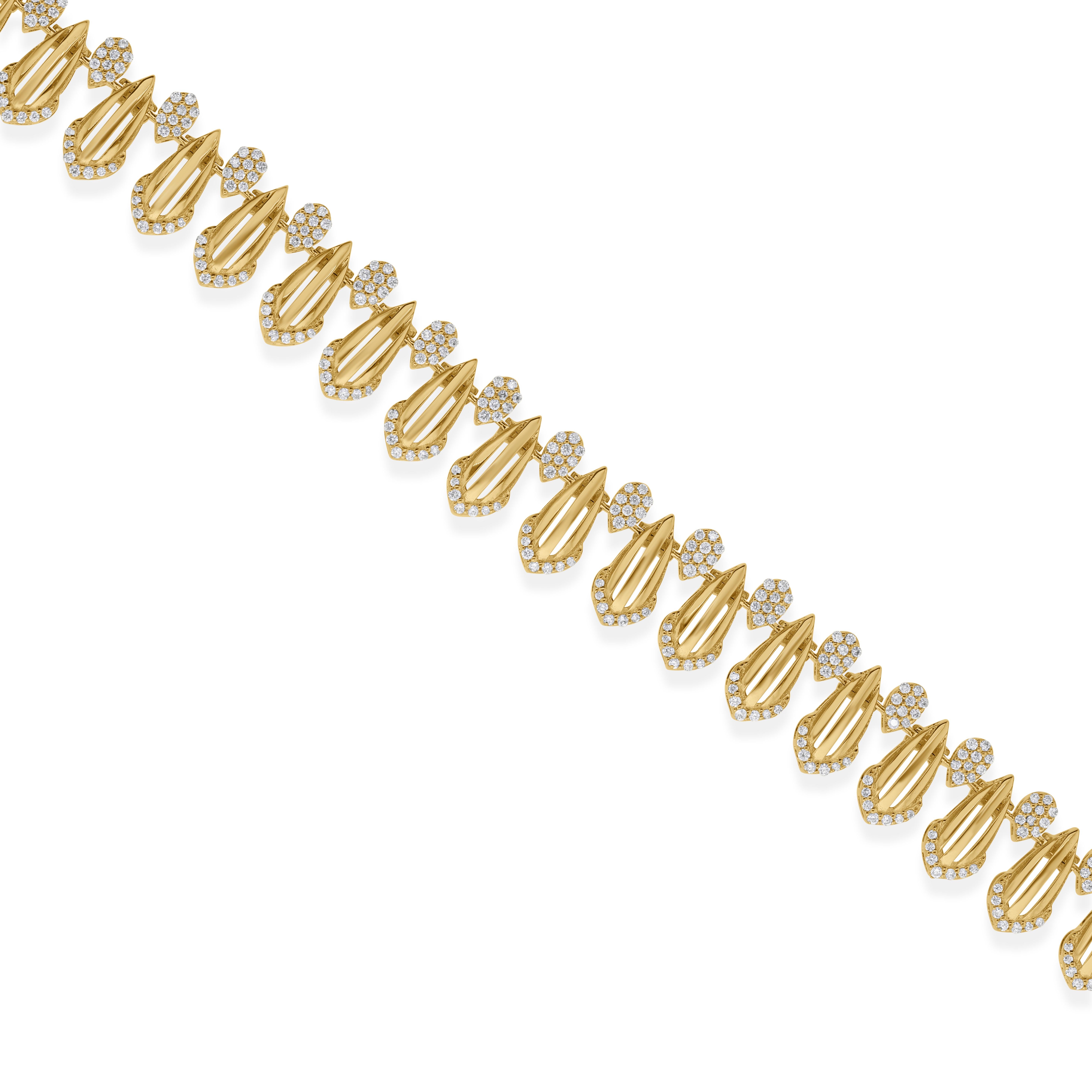 Bracciale di diamanti naturali da 1,43 carati SI Clarity HI Color Oro giallo 18 carati In condizioni Nuovo in vendita a Diera, Dubai