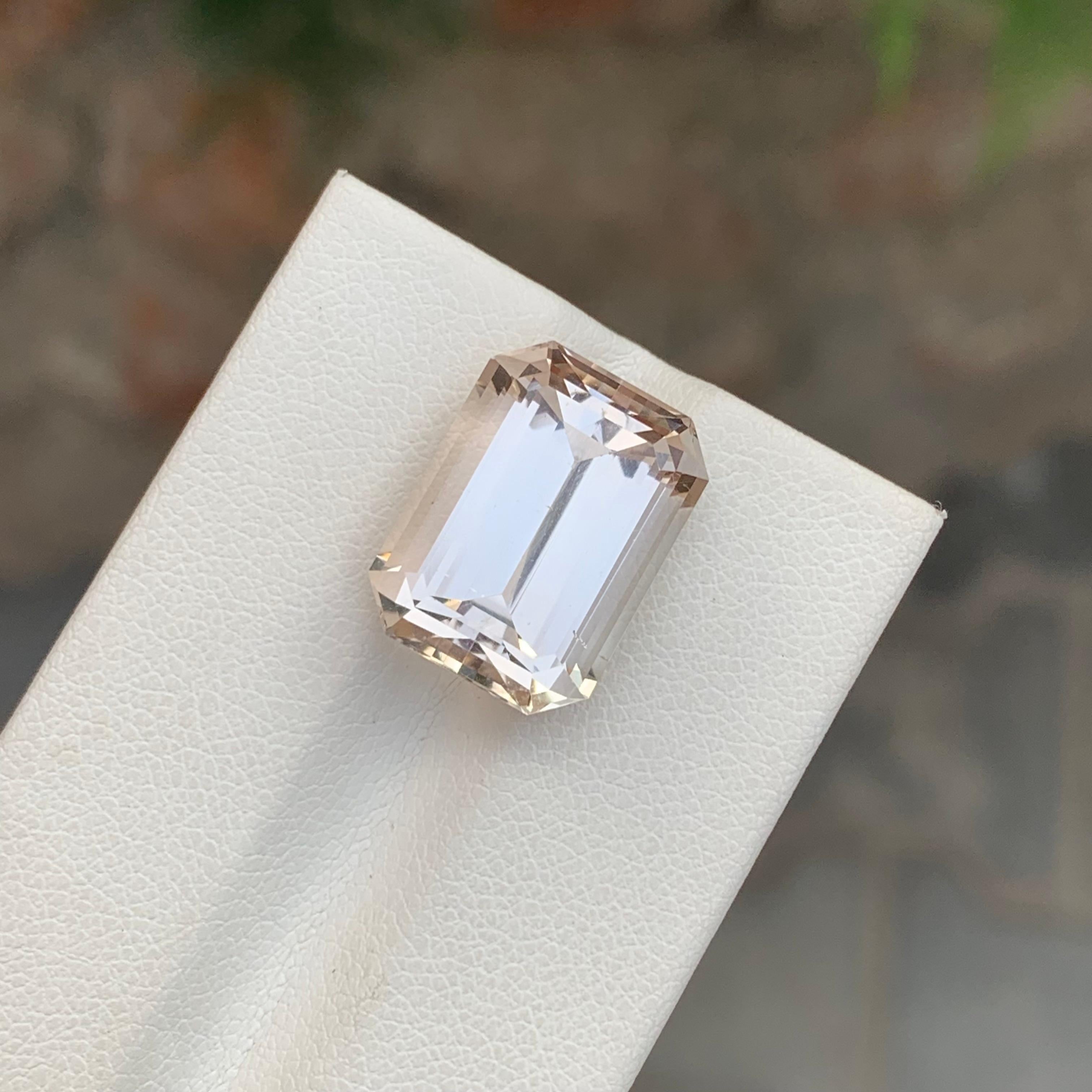 Emerald Cut Natural 14.40 Carat Faceted Golden Topaz Emerald Shape Gemstone For Sale
