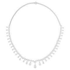 Collana di diamanti naturali a forma di pera da 14,44 carati SI/H Gioielli in oro bianco 18 carati