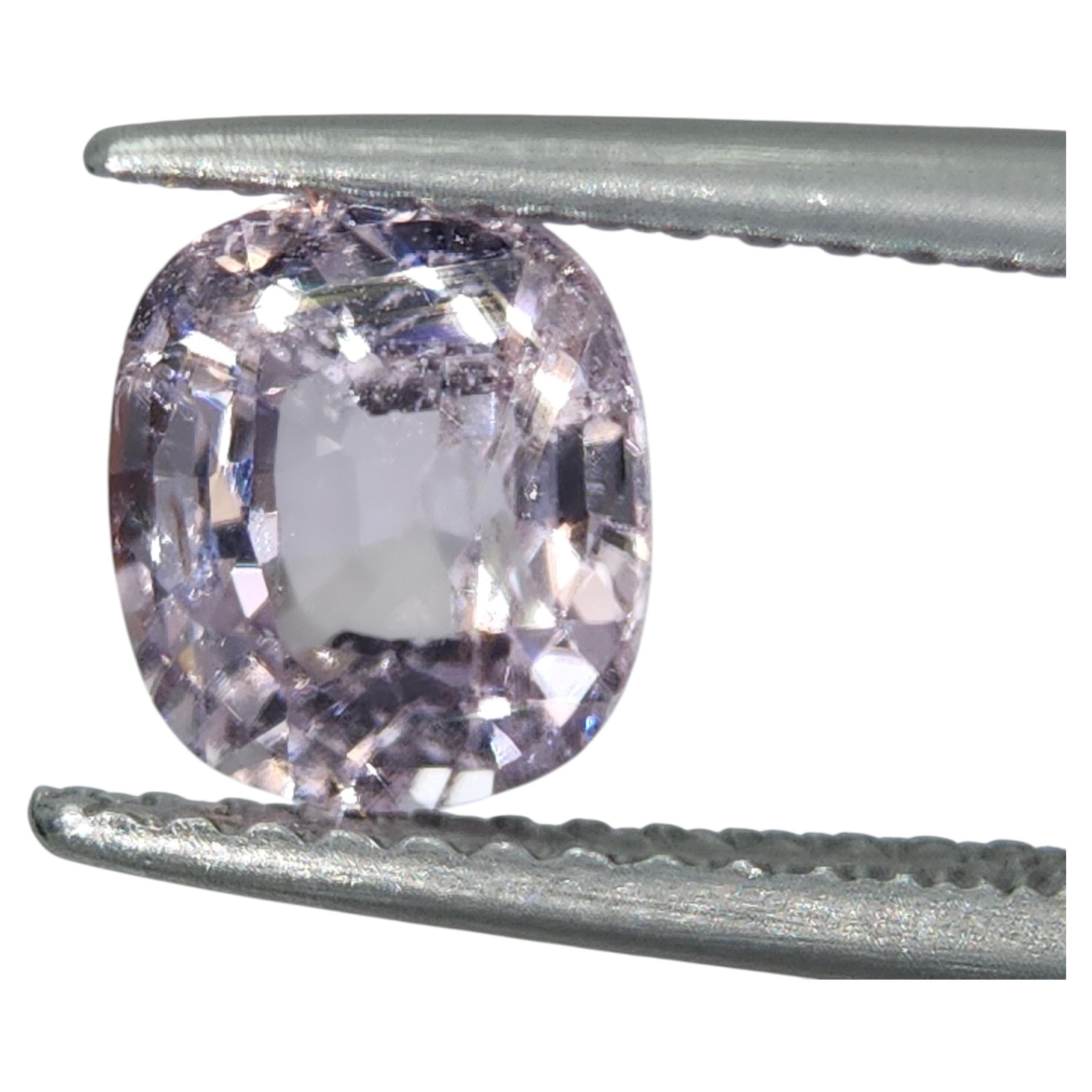 Natural 1.44ct Unheated Light Pink Pestle Spinel Cushion Cut Gemstone, Eye Clean