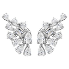 Natural 1.46 Carat SI Clarity HI Color Diamond Earrings 18 Karat White Gold