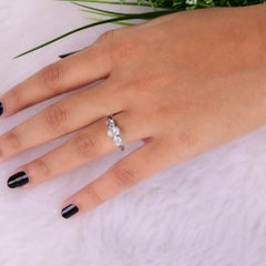 Natural 1.47 Carat Oval Shape Diamond Wedding Ring 18 Karat White Gold Jewelry