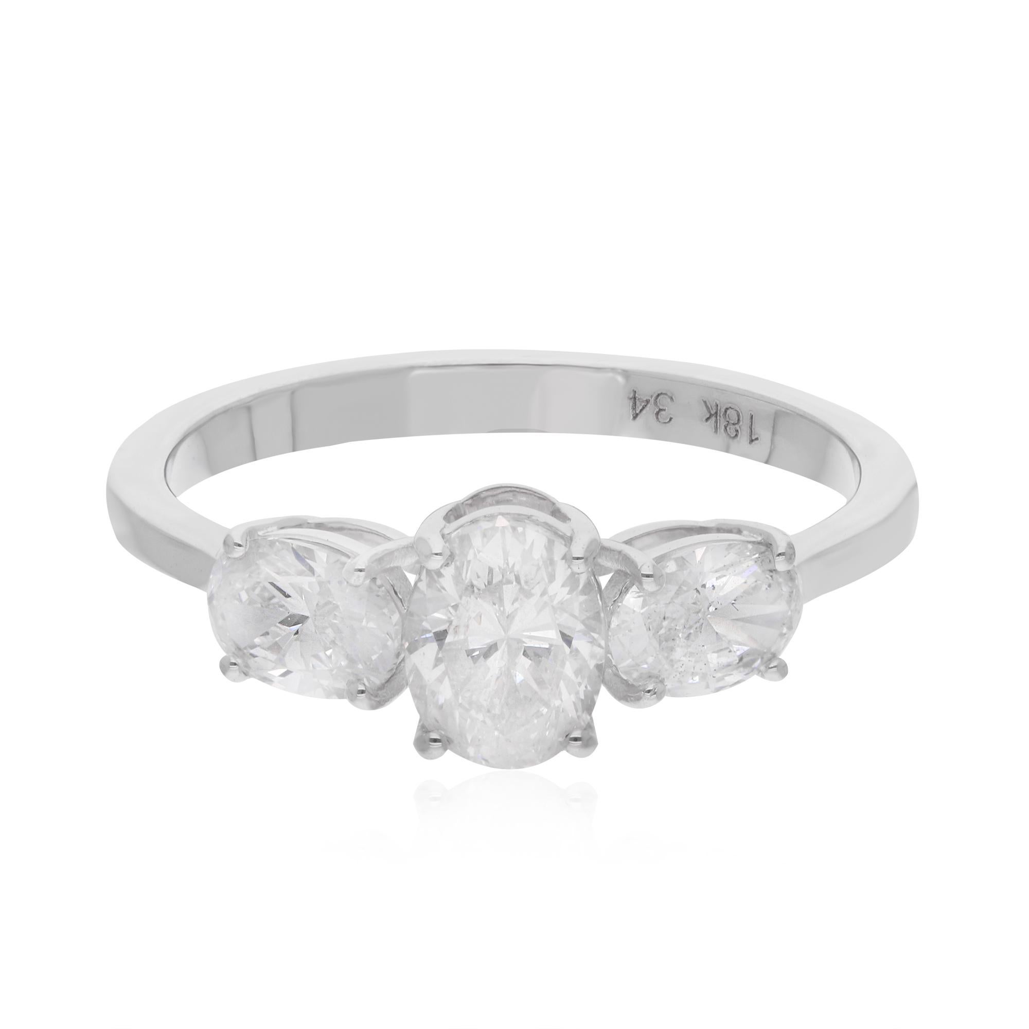 in vendita:  Anello nuziale con diamante naturale di forma ovale da 1,47 carati Gioielli in oro bianco 18 carati 6