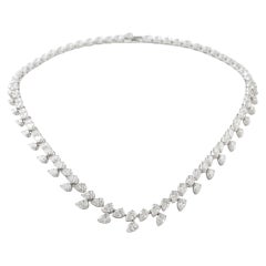 Collier de diamants naturels de 14,94 carats SI Clarity HI Color en or blanc 18 carats