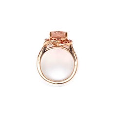Natural 14K 5.77ct Morganite & Diamond Engagement Ring
