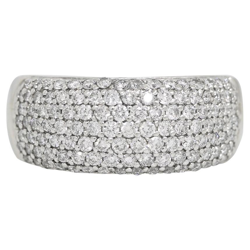 Anillo de moda con pavé de diamantes naturales de 1,50 quilates y 14 quilates En Stock