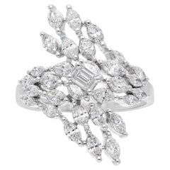 Bague en or blanc 18 carats avec diamant naturel de 1,50 carat de pureté SI de couleur hi-colore