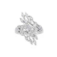 Natürlicher natürlicher 1,50 Karat SI Reinheit HI Farbe Diamantring 18 Karat Weißgold Schmuck