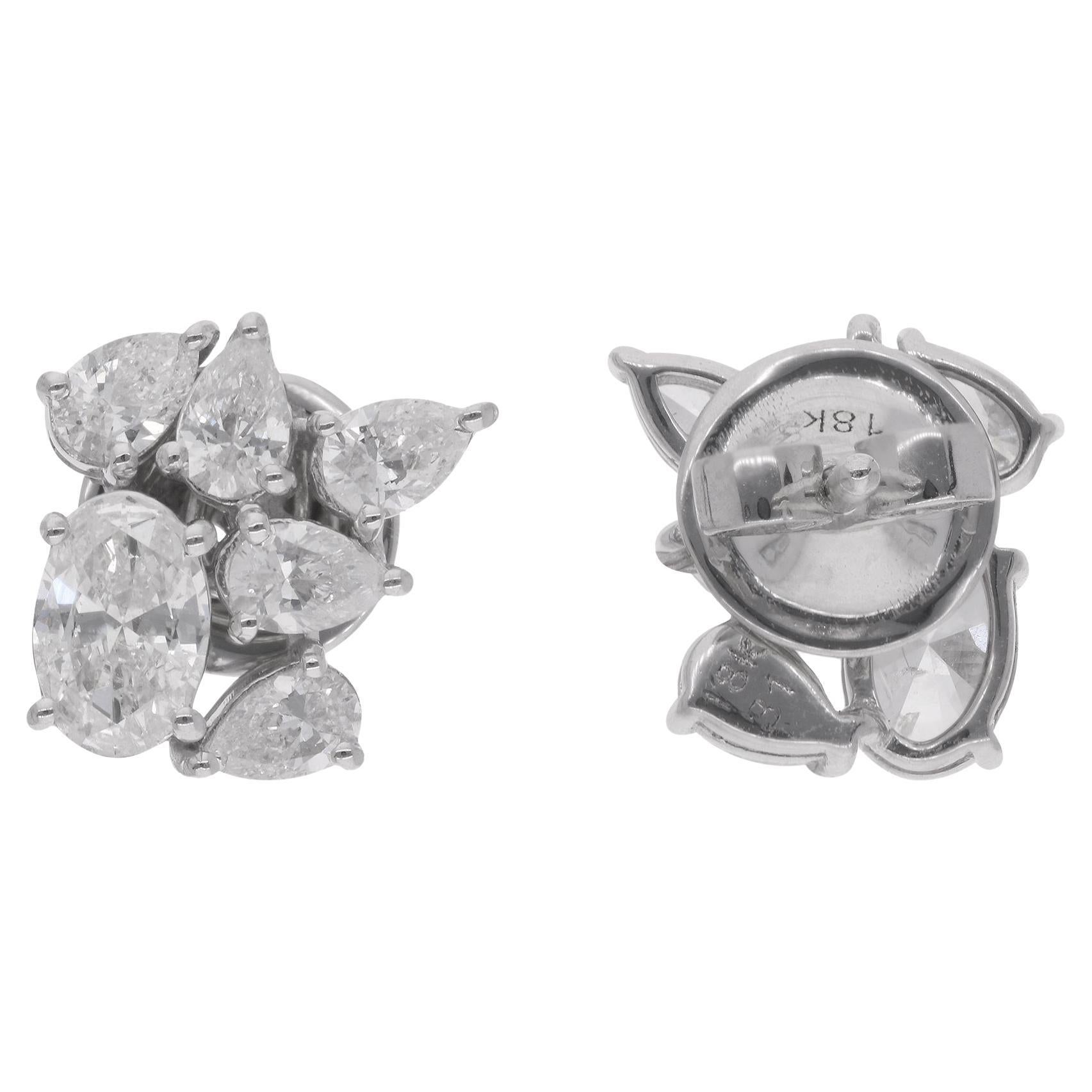 Natural 1.51 Carat Oval
Pear Shape Diamond Ring 18 Karat White Gold Jewelry