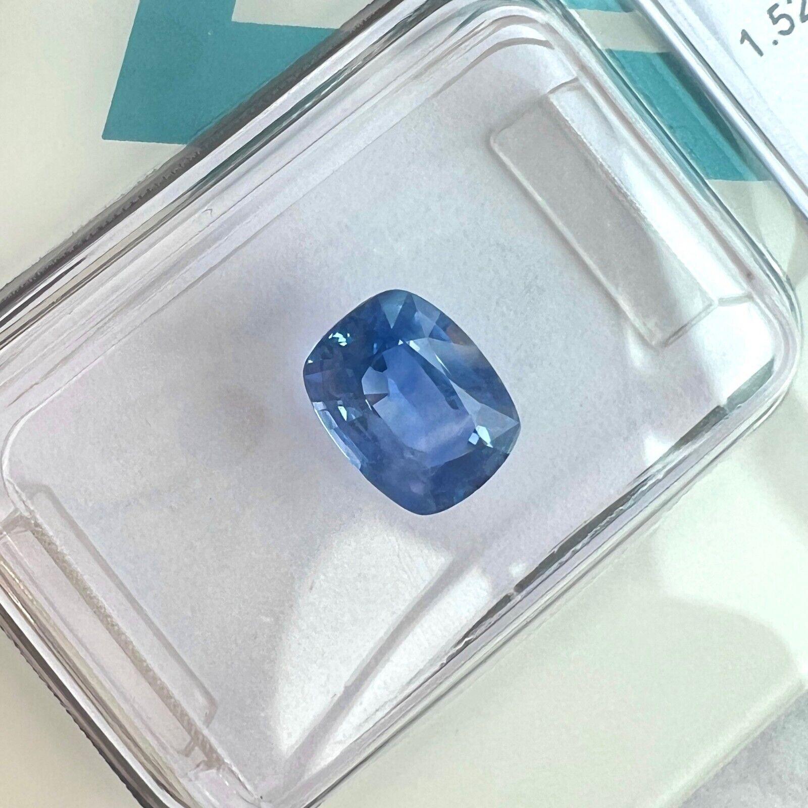 Natürlicher 1,52 Karat Violett Blauer Saphir Antiker Kissenschliff Seltener IGI zertifiziert im Angebot 1