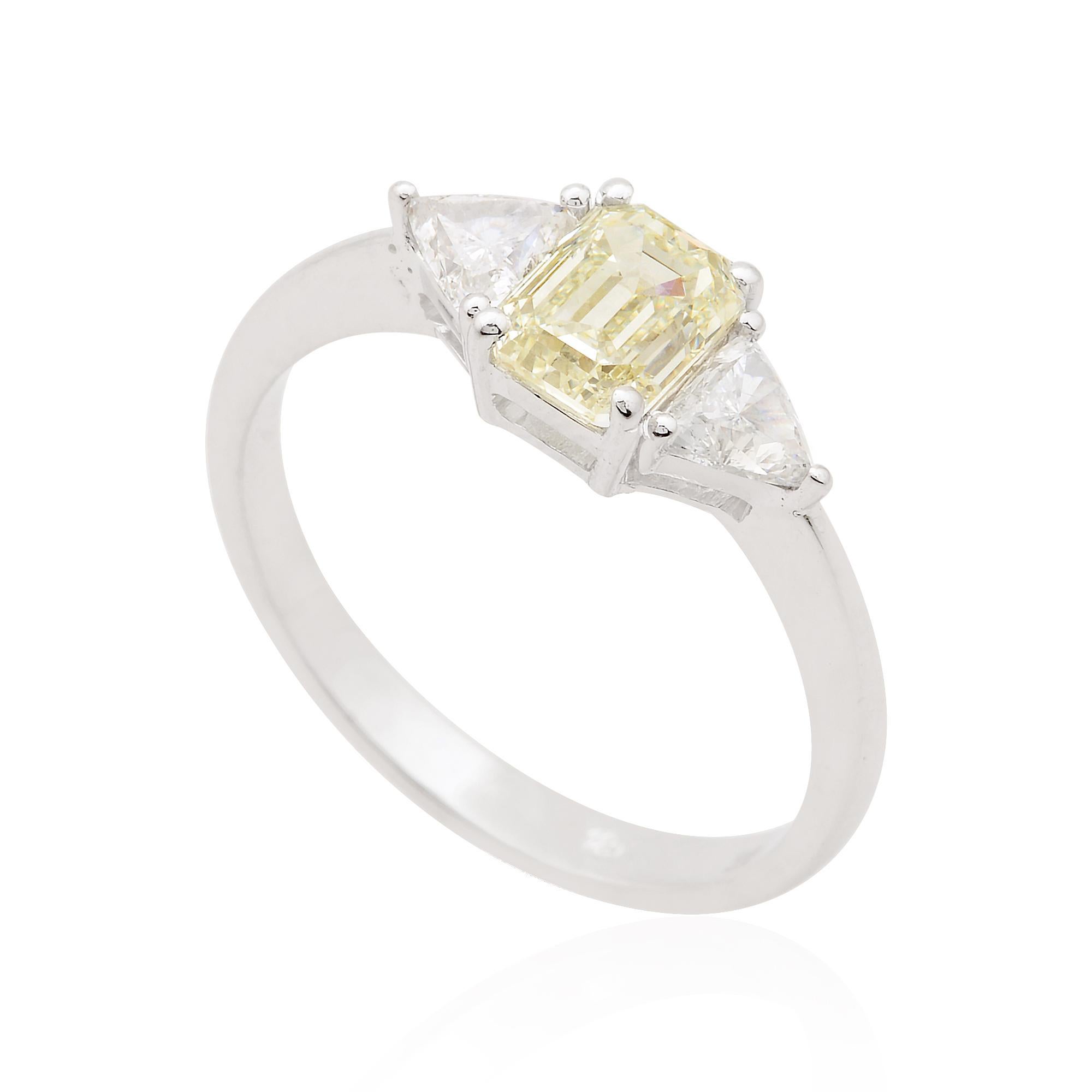 For Sale:  Natural 1.53 Carat SI Clarity HI Color Diamond Ring Solid 18k White Gold Jewelry 5
