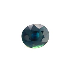 Natural 1.53ct Deep Blue Green Sapphire Oval Cut Loose Gemstone 7.5x6.5mm Vvs