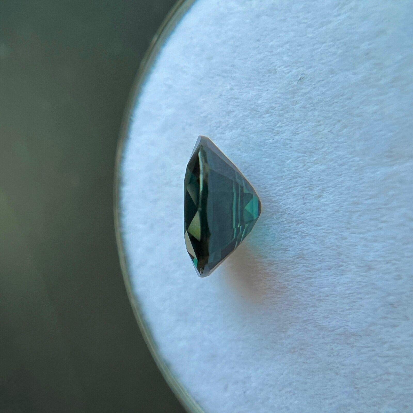 Natural 1.53ct Deep Blue Green Sapphire Oval Cut Loose Gemstone 7.5x6.5mm Vvs For Sale 2