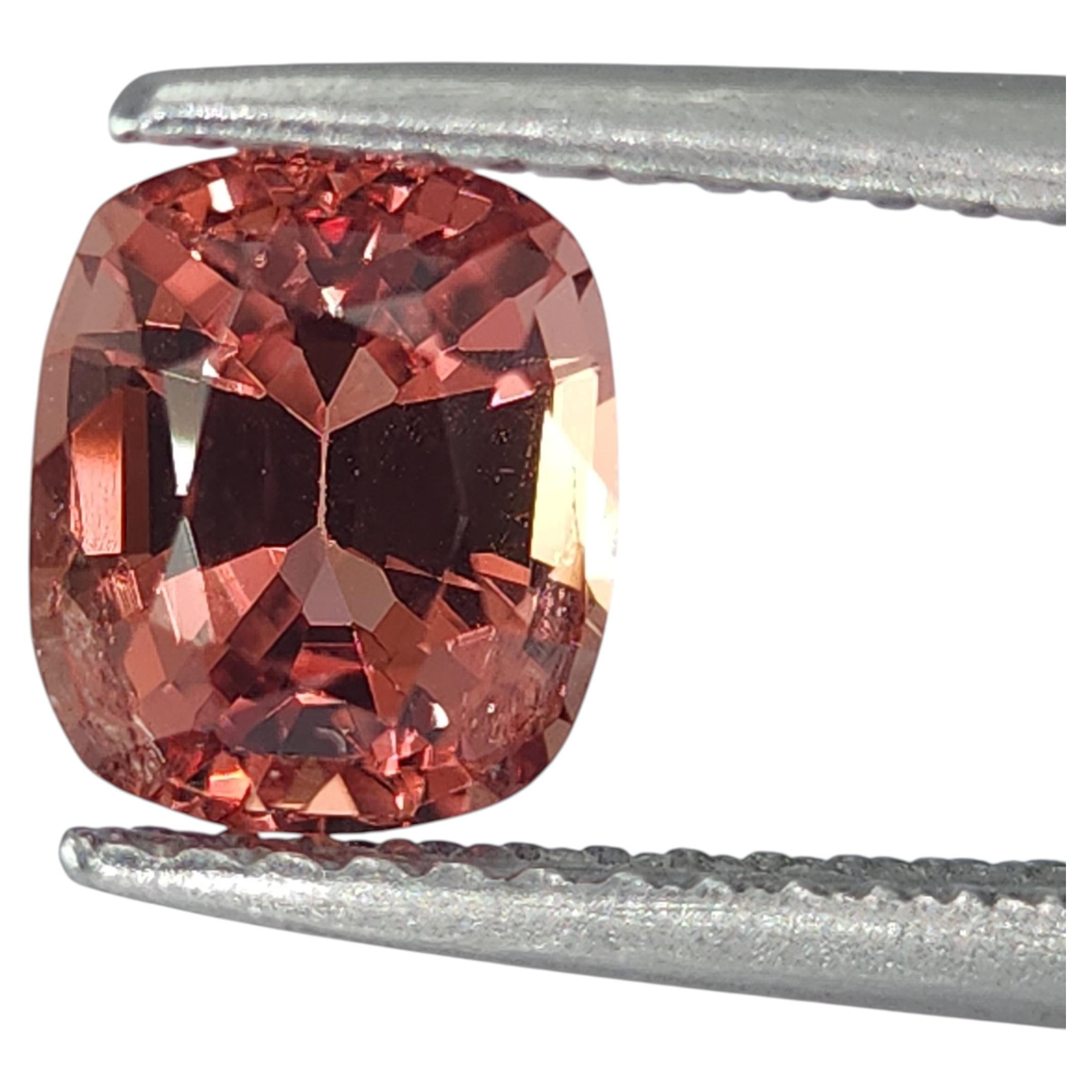 Natural 1.55 carat Unheated Peach color Spinel, cushion Cut Gemstone