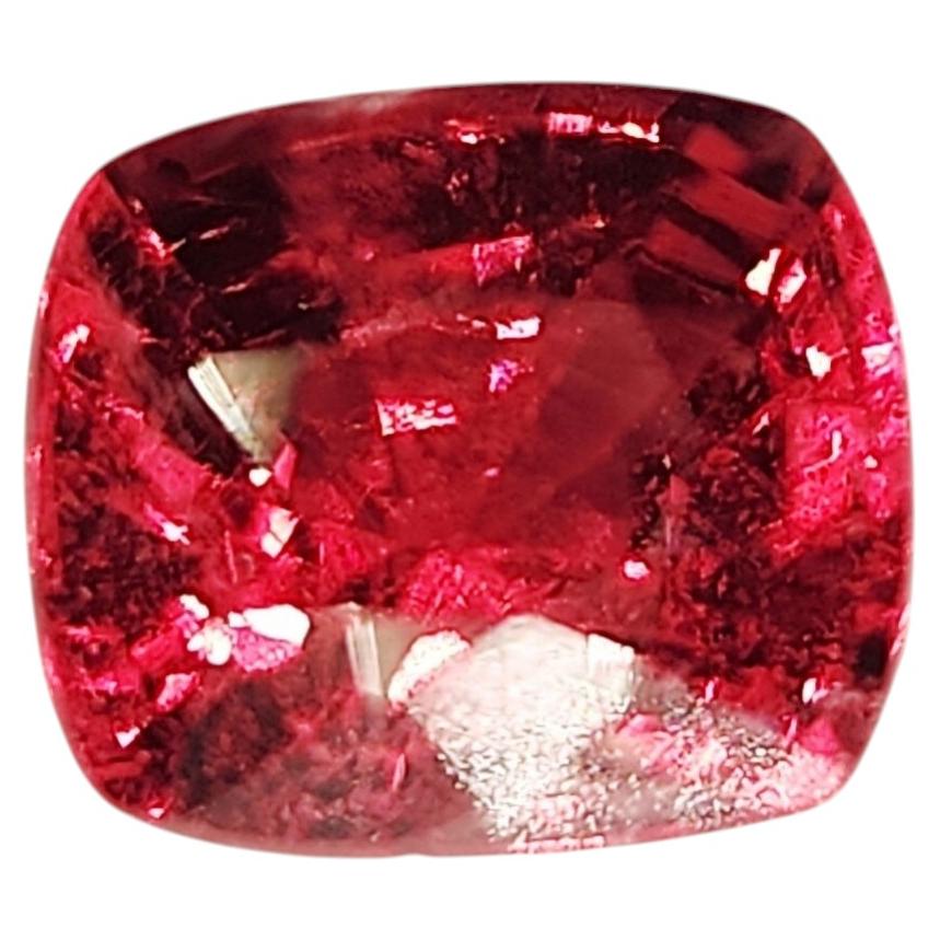 Natural 1.55 carat Unheated Red Spinel, cushion Cut Gemstone For Sale