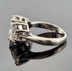 Natural 1.55ct GIA Elongated Oval Diamond Three-Stone Ring 14KW G SI1 Half Moon