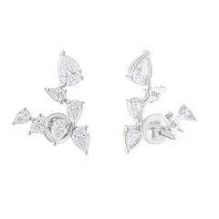 Natürliche 1,56 Karat SI/H Birnen-Diamant-Ohrringe 14 Karat Weißgold Schmuckschmuck