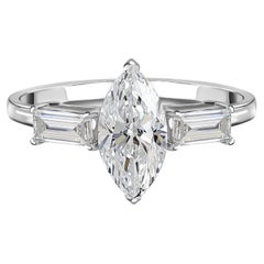 Natural 1.59 Carat SI Clarity HI Color Diamond Ring 18 Karat White Gold Jewelry