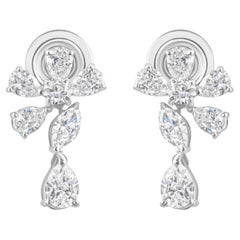 Orecchini con diamanti naturali a forma multipla da 1,59 carati SI/H Gioielli in oro bianco 18 carati