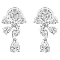 Natürliche 1,59 Karat SI/H Multi Shape Diamant-Ohrringe aus 18 Karat Weißgold Schmuck
