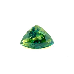 Zaffiro Nature 1.59Ct Gra Certificato Non Trattato Triangolo Giallo Verde Trillion