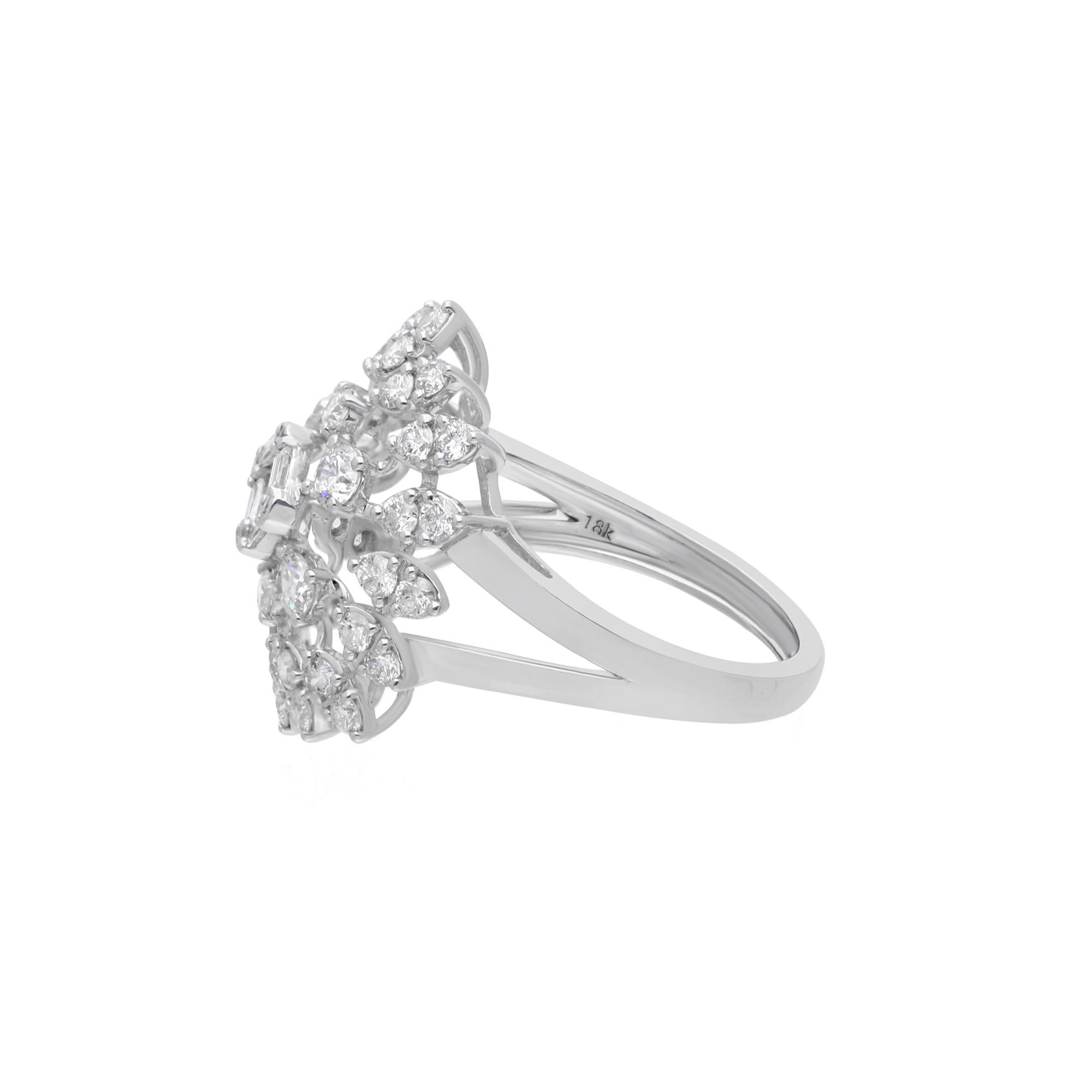 Cast from 18-karat gold, these exquisite ring is handset with 1.60 carats of sparkling diamonds.

The ring is a size 7 and may be resized to larger or smaller upon request. FOLLOW SPECTRUM JEWELS storefront to view the latest collection & exclusive