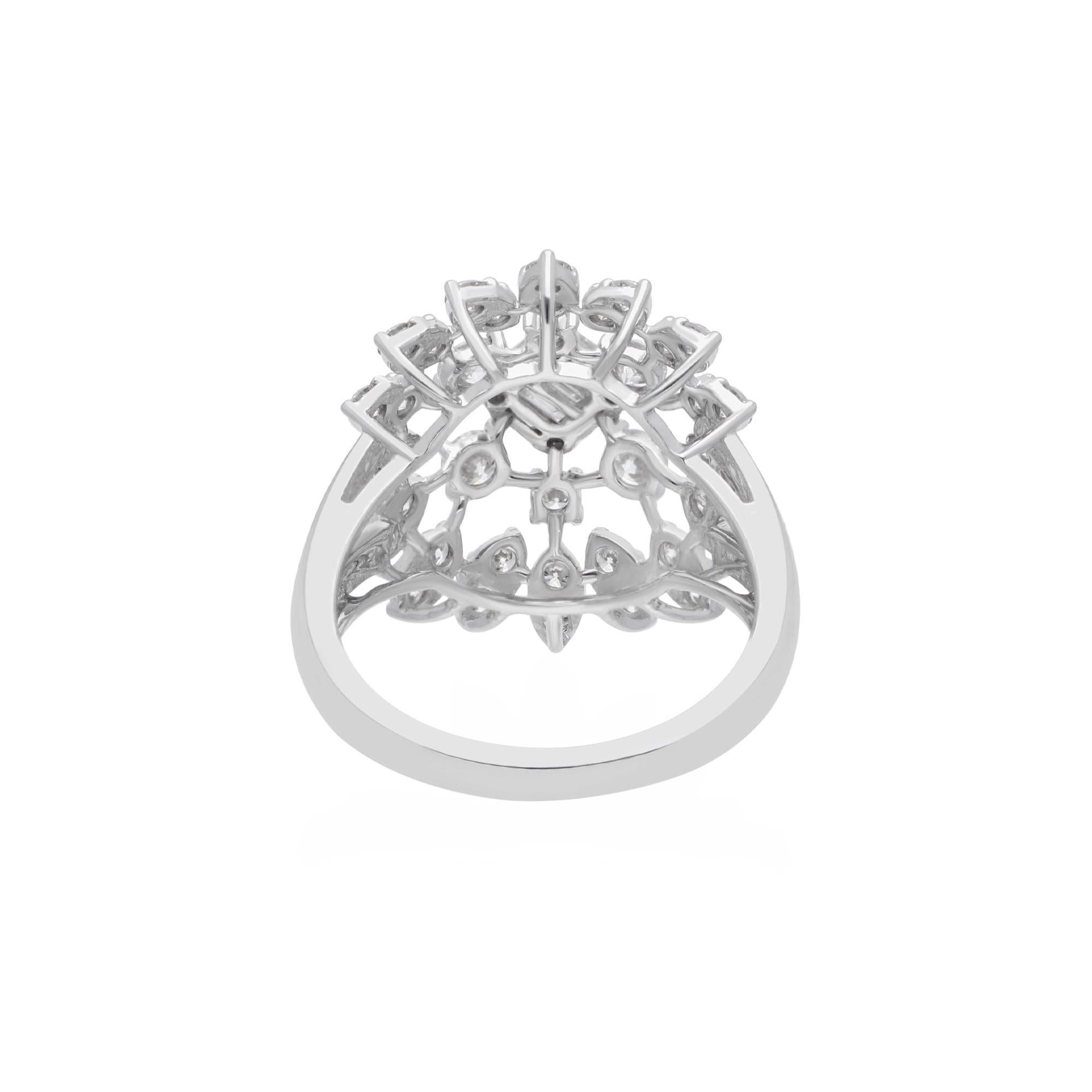 Modern Natural 1.60 Carat SI Clarity HI Color Diamond Ring 18 Karat White Gold Jewelry For Sale