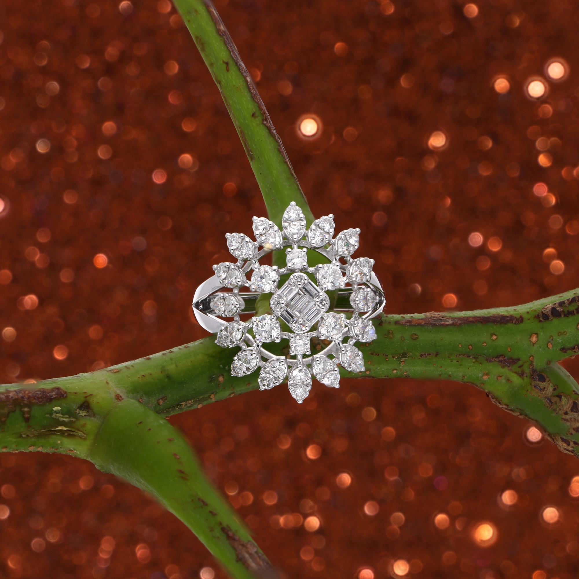 Natural 1.60 Carat SI Clarity HI Color Diamond Ring 18 Karat White Gold Jewelry In New Condition For Sale In Diera, Dubai
