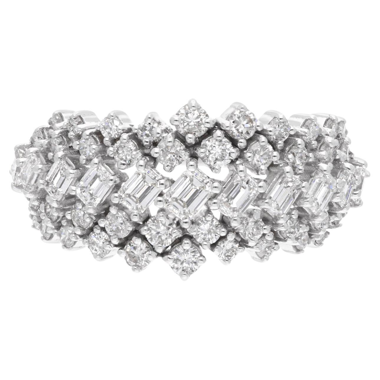 Natural 1.60 Carat SI Clarity HI Color Diamond Ring 18 Karat White Gold Jewelry