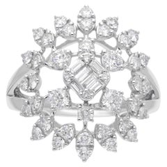 Anello con diamante naturale da 1,60 carati SI Clarity HI Color Gioielli in oro bianco 18 carati