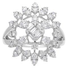 Natürlicher natürlicher 1,60 Karat SI Reinheit HI Farbe Diamantring 18 Karat Weißgold Schmuck