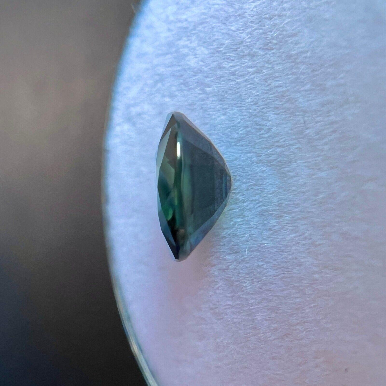 Natural 1.60Ct Bi Colour Sapphire Unique Blue Green Cushion Cut Loose Gem If For Sale 2