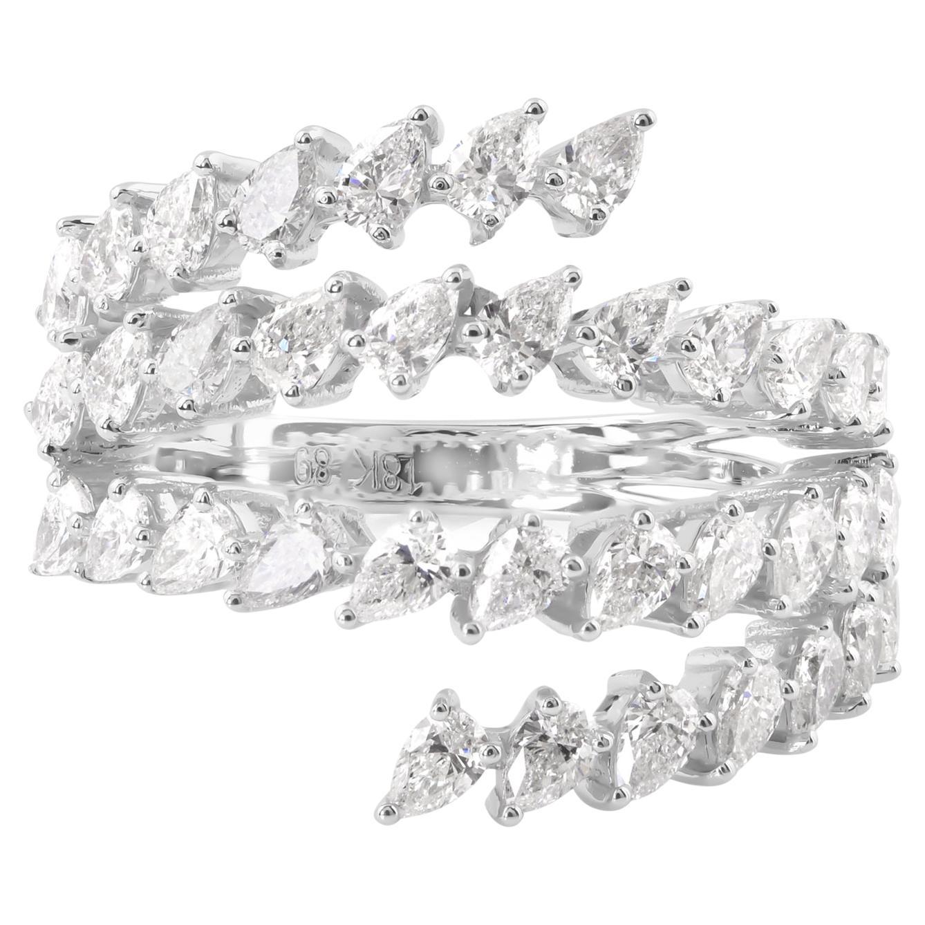 Anello con diamante a pera naturale da 1,61 carati, purezza SI e colore HI, oro bianco 14 carati