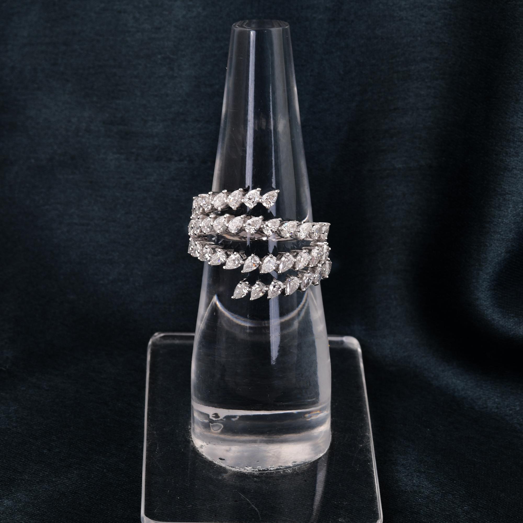 Moderno Anello con diamante a pera naturale da 1,61 carati, purezza SI e colore HI, oro bianco 18 carati in vendita