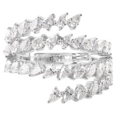 Anillo de diamantes pera natural de 1,61 quilates, claridad SI y color HI, oro blanco de 18 quilates