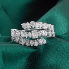 Natural 1.61 Carat SI/H Multi Shape Diamond Ring 18 Karat White Gold Jewelry