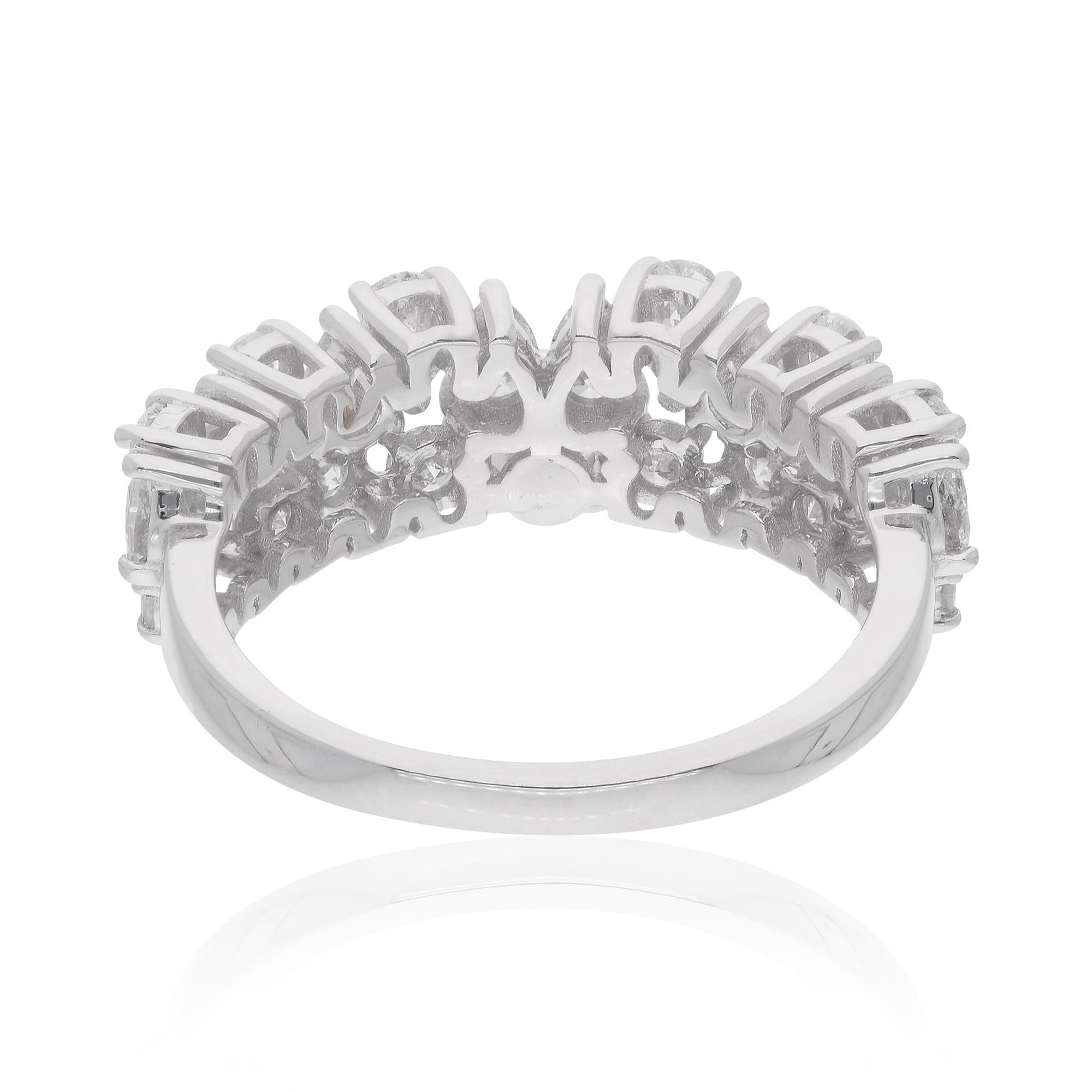 Natural 1.61 Carat SI/H Round Pear Diamond Ring 18 Karat White Gold Jewelry en Nuevo estado para la venta en Diera, Dubai