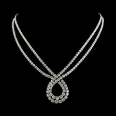 Collar de diamantes naturales de 16,10 quilates de oro blanco de 18 quilates con claridad SI y color HI