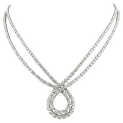 Collar de diamantes naturales de 16,10 quilates de oro blanco de 18 quilates con claridad SI y color HI