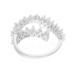 Natural 1.62 Carat SI/H Pear Marquise Diamond Ring 18 Karat White Gold Jewelry