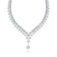 Collar de diamantes naturales de color HI y claridad SI de 16,29 quilates y oro blanco de 18 quilates