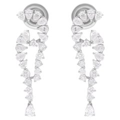 Orecchini di diamanti tondi a pera naturali da 1,63 carati SI/H Gioielli in oro bianco 14 carati